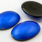Vintage 18mm x 25mm Brushed Metallic Blue Oval Cabochon #XS102-C