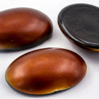 Vintage 18mm x 25mm Brushed Metallic Chestnut Oval Cabochon #XS102-E