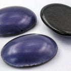 Vintage 18mm x 25mm Brushed Metallic Indigo Oval Cabochon #XS102-G