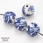 20mm Blue and White Porcelain Dragon Bead SOLD OUT-General Bead