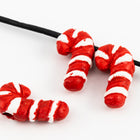 14mm Red Ceramic Candy Cane Bead #AAU103A-General Bead