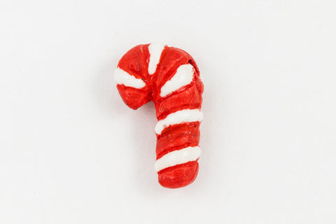 14mm Red Ceramic Candy Cane Bead #AAU103A-General Bead