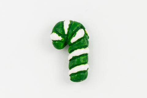 14mm Green Ceramic Candy Cane Bead #AAU103B-General Bead