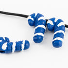 14mm Blue Ceramic Candy Cane Bead #AAU103D-General Bead