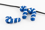 14mm Blue Ceramic Candy Cane Bead #AAU103D-General Bead