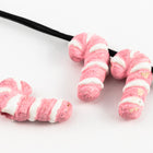 14mm Pink Ceramic Candy Cane Bead #AAU103E-General Bead