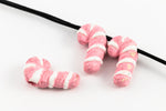 14mm Pink Ceramic Candy Cane Bead #AAU103E-General Bead