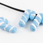14mm Light Blue Ceramic Candy Cane Bead #AAU103F-General Bead