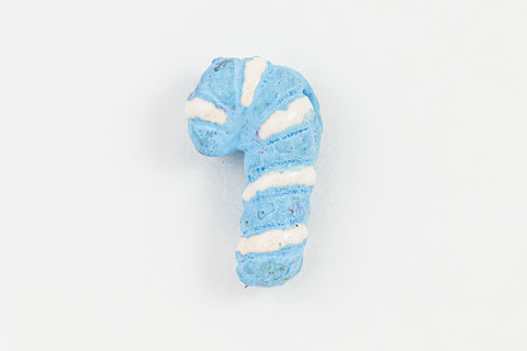 14mm Light Blue Ceramic Candy Cane Bead #AAU103F-General Bead