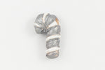 14mm Silver Ceramic Candy Cane Bead #AAU103G-General Bead