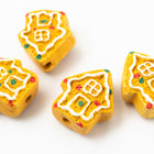 23mm Ceramic Gingerbread House Bead #AAU104A