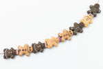 12mm Tan/Purple Ceramic Gingerbread Person Bead #AAU105B