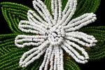 4.5" White Antique French Beaded Daisy-General Bead