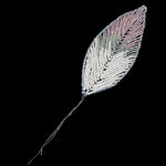 110mm White/Pink Antique French Beaded Leaf-General Bead