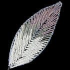 110mm White/Pink Antique French Beaded Leaf-General Bead