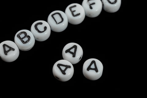 6mm Glass "A" Alphabet Bead #ADB201
