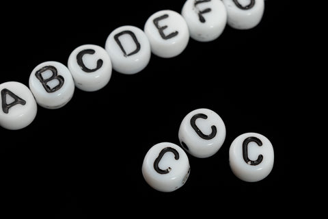 6mm Glass "C" Alphabet Bead #ADB203