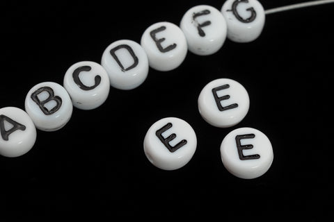 6mm Glass "E" Alphabet Bead #ADB205