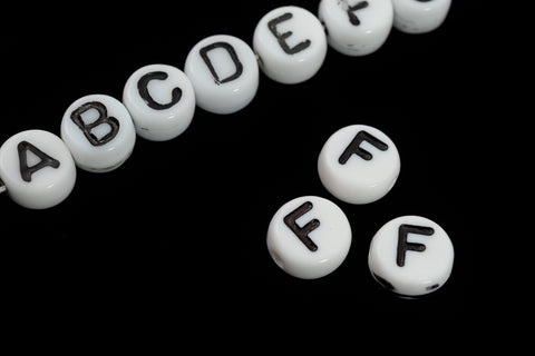 6mm Glass "F" Alphabet Bead #ADB206