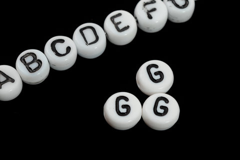 6mm Glass "G" Alphabet Bead #ADB207