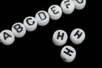 6mm Glass "H" Alphabet Bead #ADB208