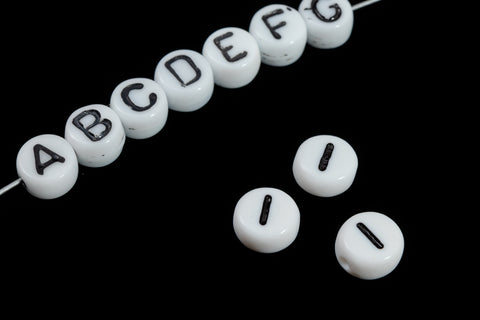 6mm Glass "I" Alphabet Bead #ADB209
