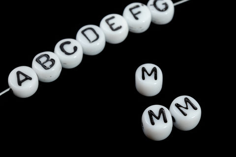 6mm Glass "M" Alphabet Bead #ADB213