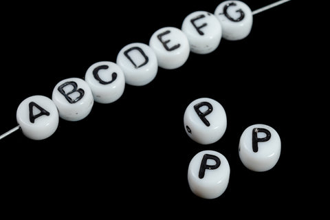 6mm Glass "P" Alphabet Bead #ADB216
