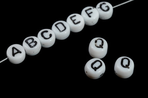 6mm Glass "Q" Alphabet Bead #ADB217