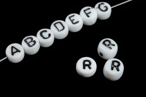 6mm Glass "R" Alphabet Bead #ADB218
