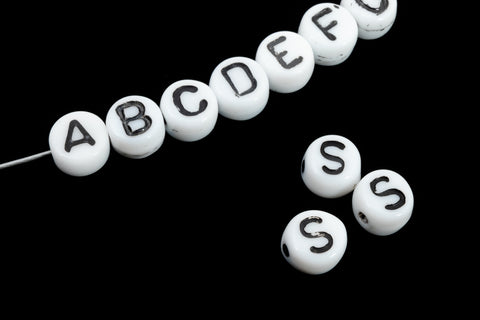 6mm Glass "S" Alphabet Bead #ADB219