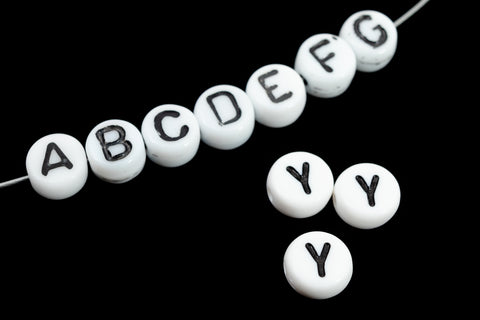 6mm Glass "Y" Alphabet Bead #ADB225