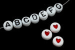 6mm Plastic "Heart" Alphabet Bead #ADB037
