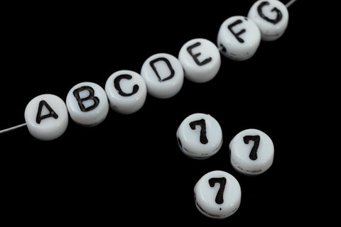 6mm Glass "7" Number Bead #ADB233