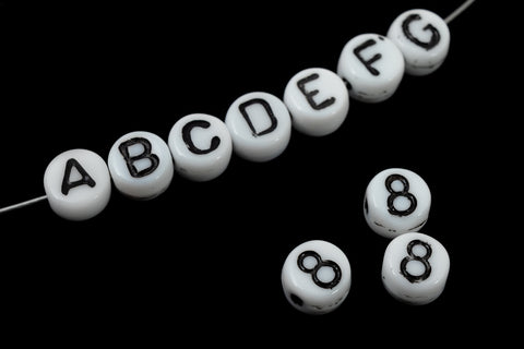 6mm Glass "8" Number Bead #ADB234