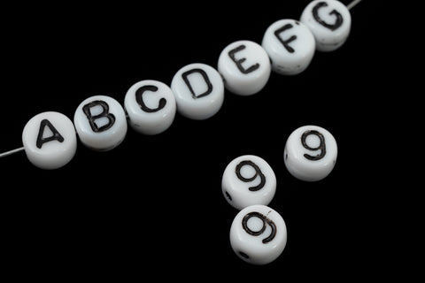 6mm Glass "9" Number Bead #ADB235