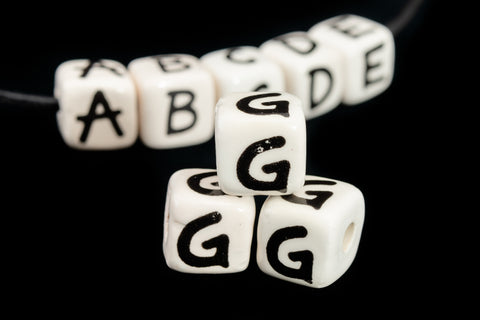 12mm Ceramic "G" Alphabet Bead #ABD107