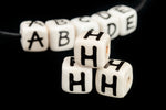 12mm Ceramic "H" Alphabet Bead #ABD108