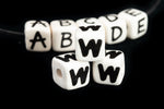 12mm Ceramic "W" Alphabet Bead #ABD123