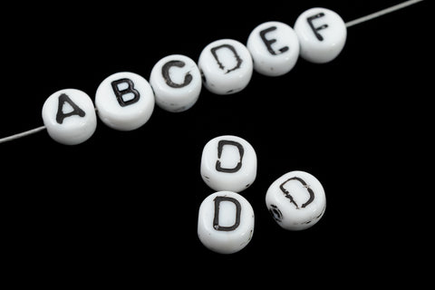 6mm Plastic "D" Alphabet Bead #ADB004