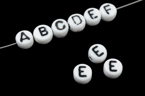 6mm Plastic "E" Alphabet Bead #ADB005