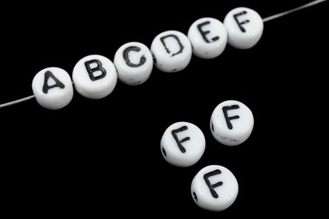 6mm Plastic "F" Alphabet Bead #ADB006