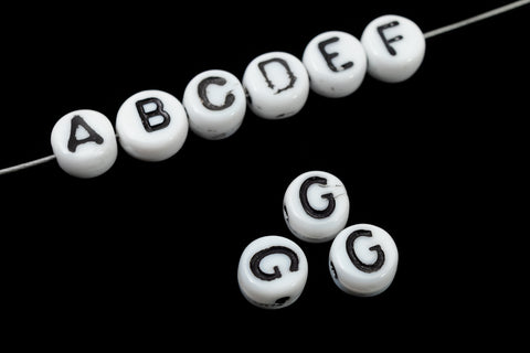 6mm Plastic "G" Alphabet Bead #ADB007