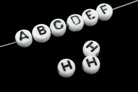 6mm Plastic "H" Alphabet Bead #ADB008