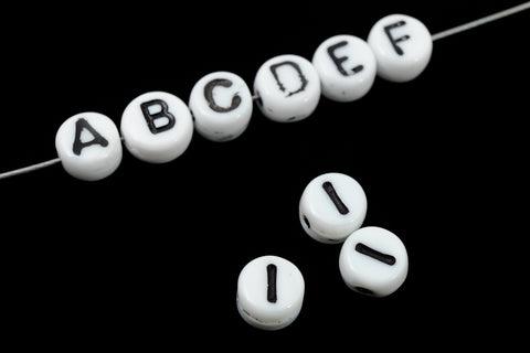 6mm Plastic "I" Alphabet Bead #ADB009