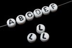 6mm Plastic "L" Alphabet Bead #ADB012