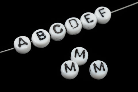 6mm Plastic "M" Alphabet Bead #ADB013