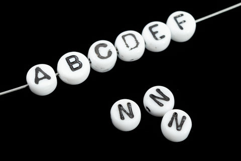 6mm Plastic "N" Alphabet Bead #ADB014