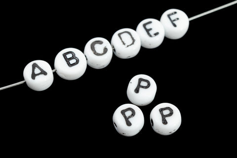 6mm Plastic "P" Alphabet Bead #ADB016