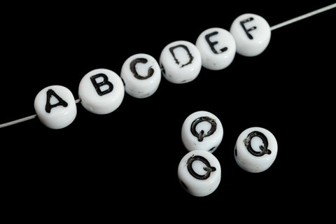 6mm Plastic "Q" Alphabet Bead #ABD017